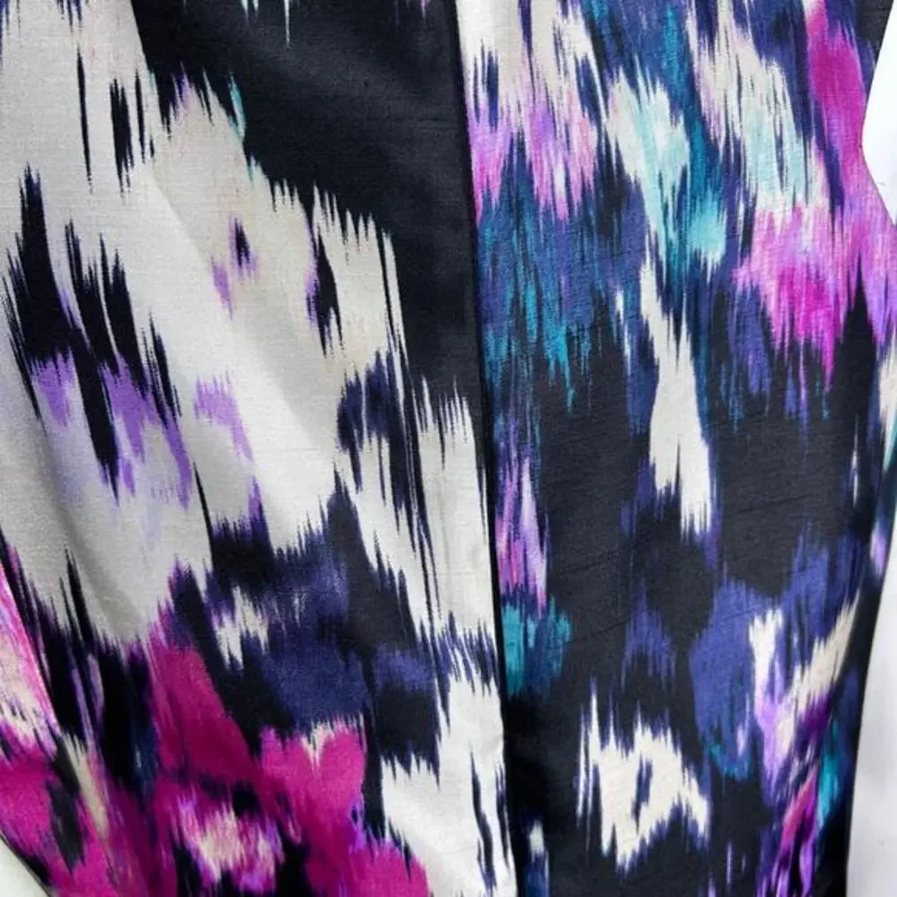Tahari Sheath dress‎ size 12 India art to wear purple maximalist office cocktail - Picture 6 of 12
